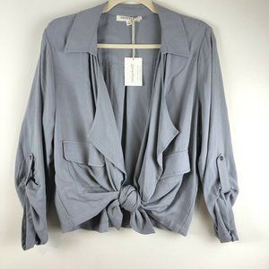 Living Doll Los Angeles Tie Front Top Gray